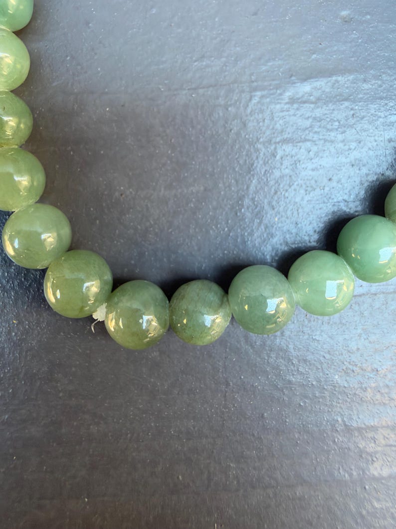 Natural Burmese Jade Bead Bracelet, 7mm Polished Round Beads Bracelet